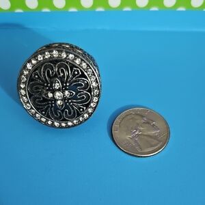 Black and Silver Decorative Ring